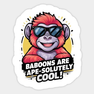 Baron Baboon Shades: Baboon Are Cool Sticker